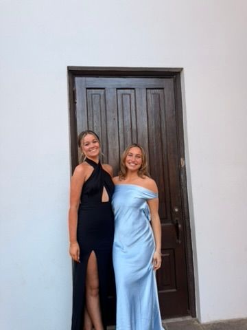 navy blue dress for baby girl Yvette Slip Maxi Dress With Asymmetrical Hem - Cornflower Blue