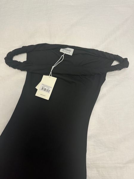 princess polly baby blue dress ZARA BLACK STRETCH JERSEY OFF SHOULDER 3/4 SLEEVE MIDI DRESS SIZE M –  Whispers Dress Agency main image 0