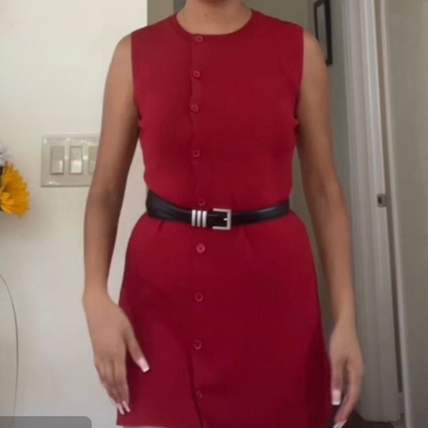 Not One Time Knit Mini Dress - Red  Peppermayo US