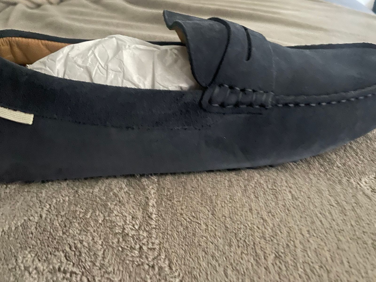 Oliver Cabel suede loafers navy EUC 1900 Driver | Navy – Oliver Cabell main image 3