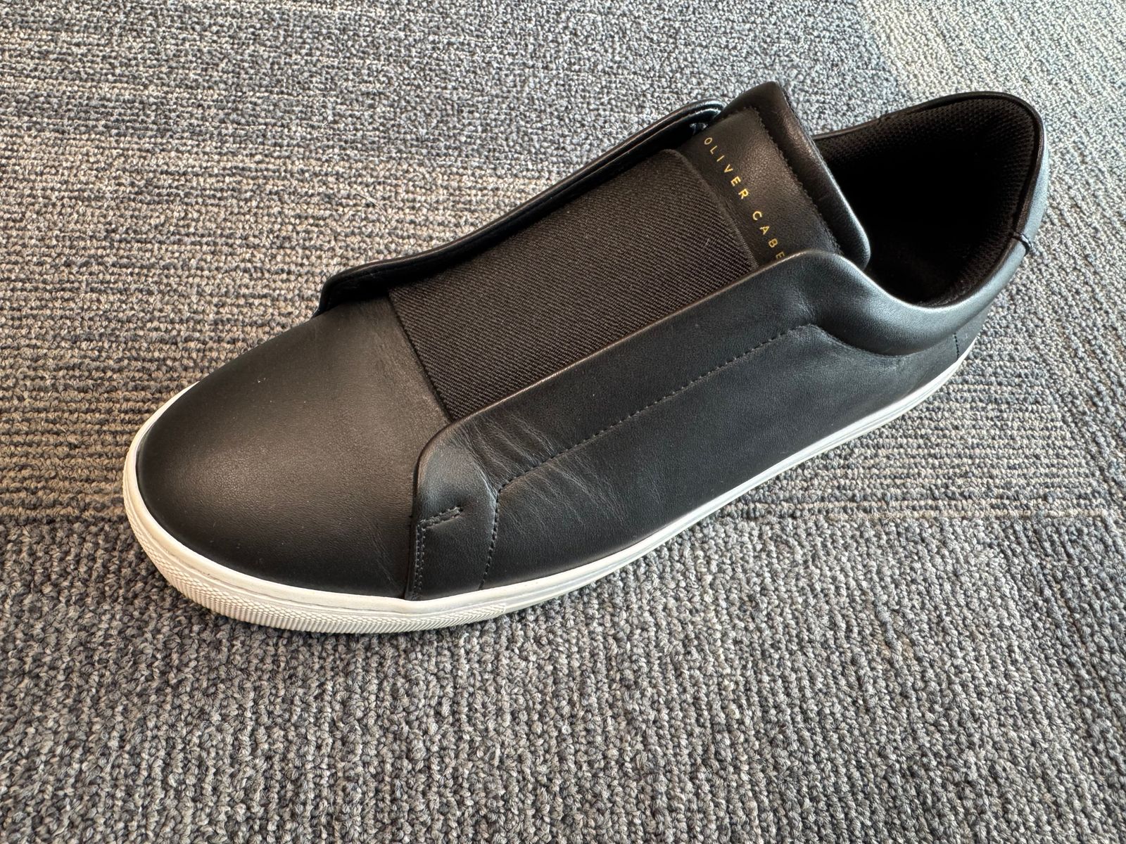 OLIVER CABELL Low 1 Black Leather Mens 11.5 12 EU 45 Casual Minimalist Sneakers Oliver Cabell Low 1 Sneaker - Anthracite | Uncrate Supply main image 2