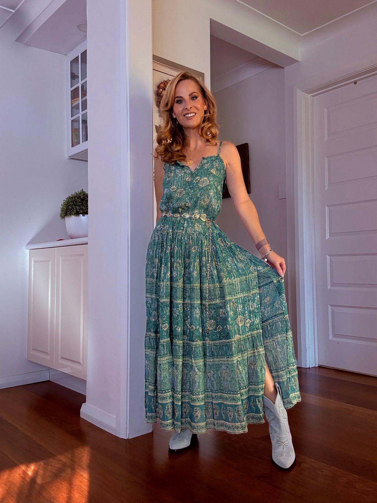 spell green dress Spell Elysian Strappy Maxi Dress