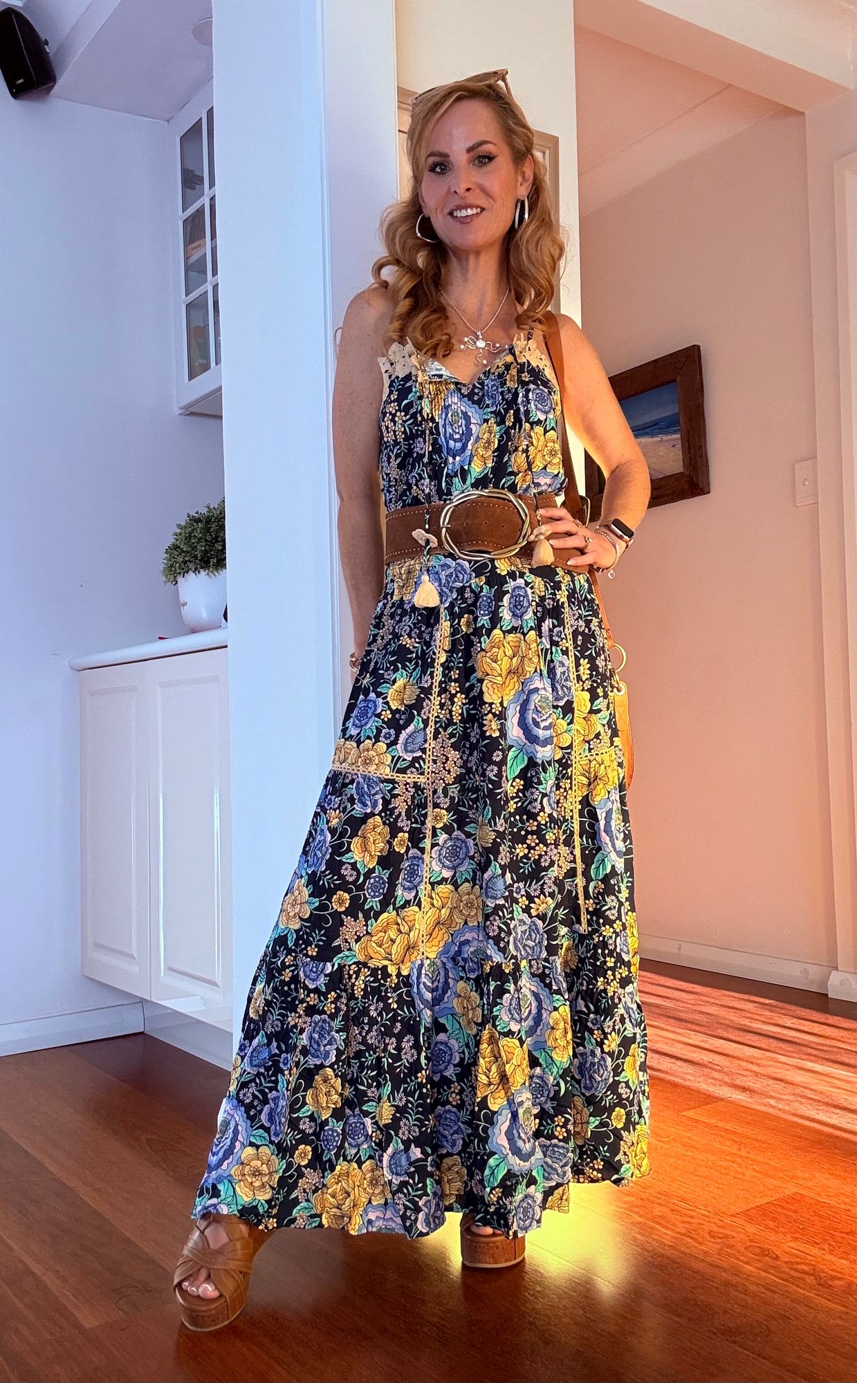 spell floral maxi dress Dream Spell Maxi Dress Natural/Dusty Pink / L