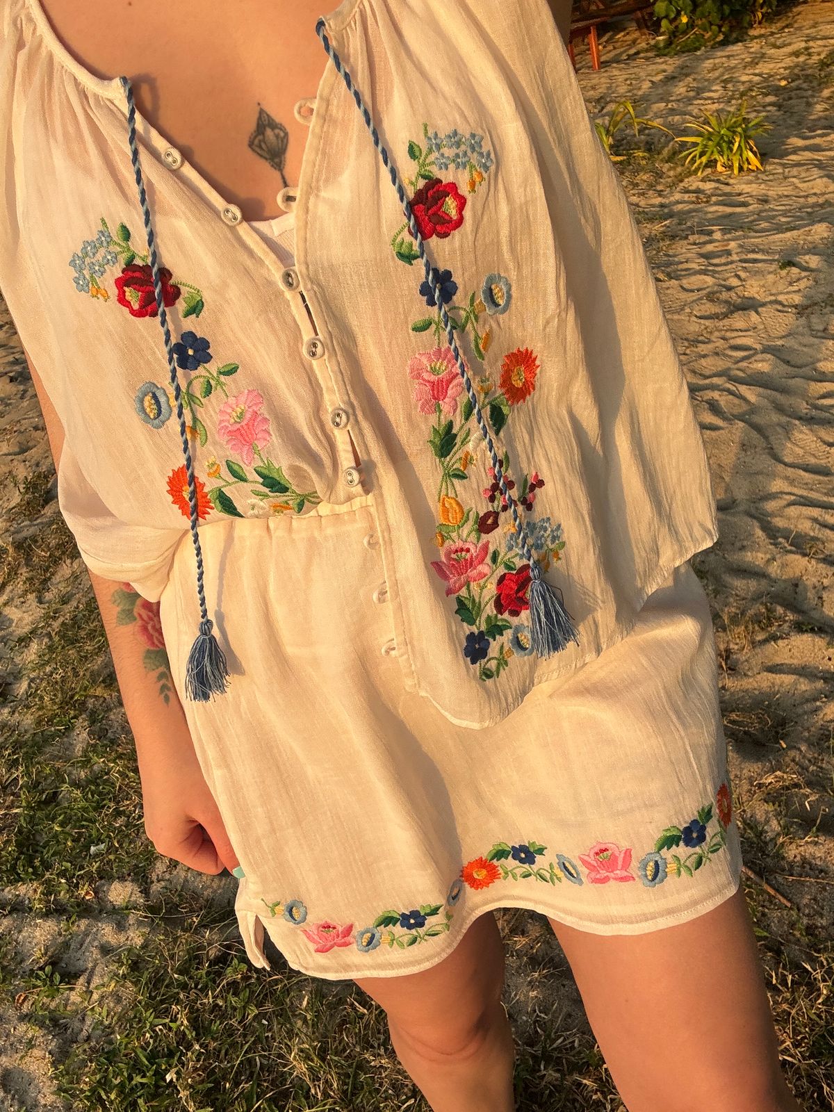 spell florapaloosa embroidered tunic dress Florapaloosa Embroidered Tunic Dress