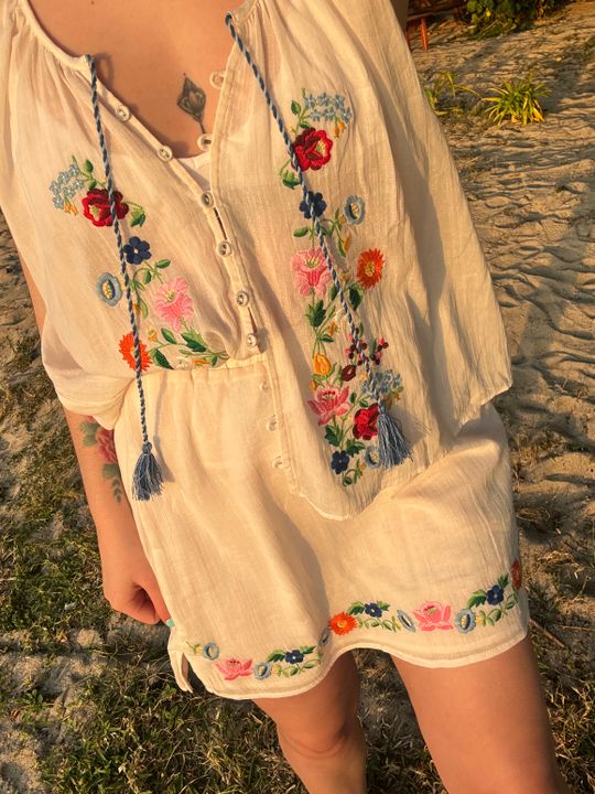 Florapaloosa Embroidered Mini Skirt  SPELL - USA
