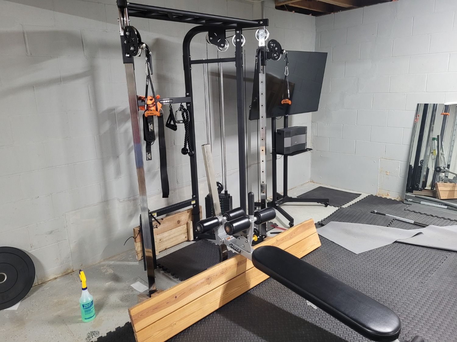 Gym Equipment Valor Fitness Wall Mounted Pulley Tower Titan