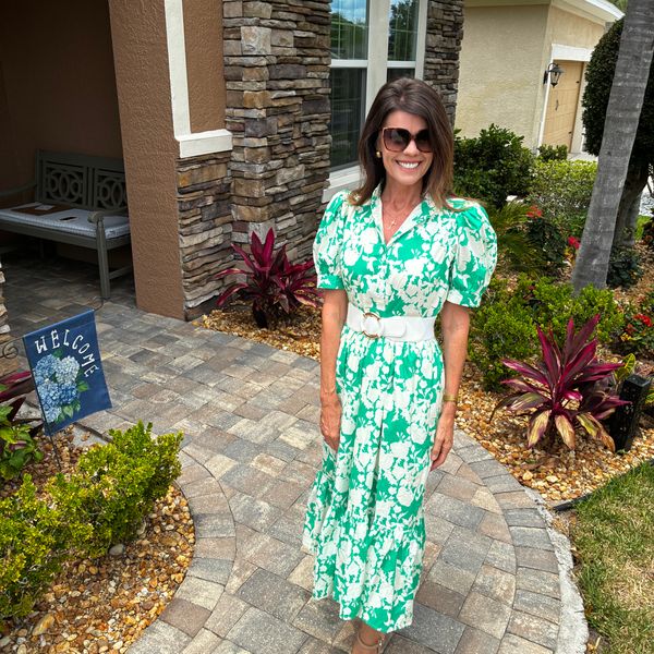 green and white long dress White and Green Satin Long Prom Dress, A-Line Short Sleeve Evening Party Dress US 4 / White and Green