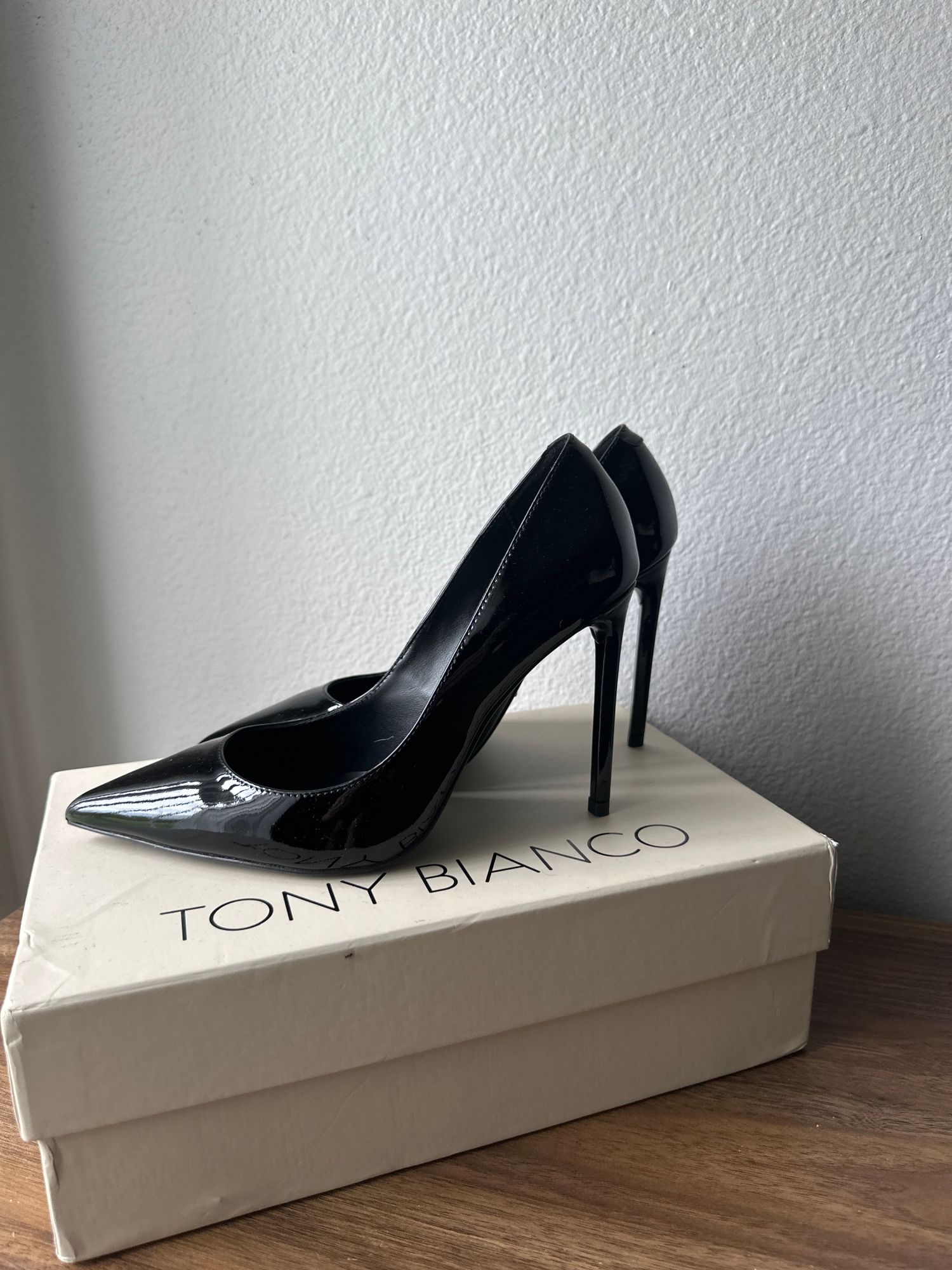 Anja Black Patent Heels Heels Tony Bianco USA