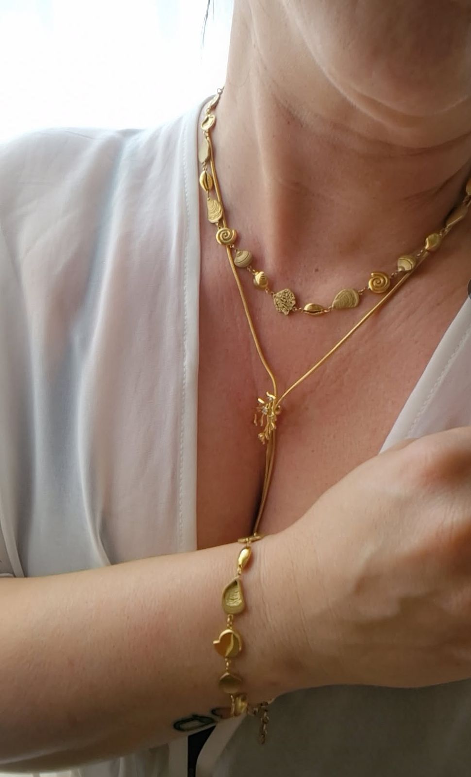 Orelia - Catenina a maglie ovali placcato oro 18 k da 16