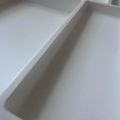 White drawer organizer with multiple compartments for storage