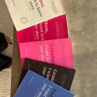 Five books stacked