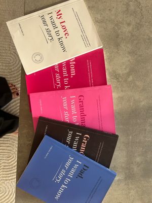 Five books stacked