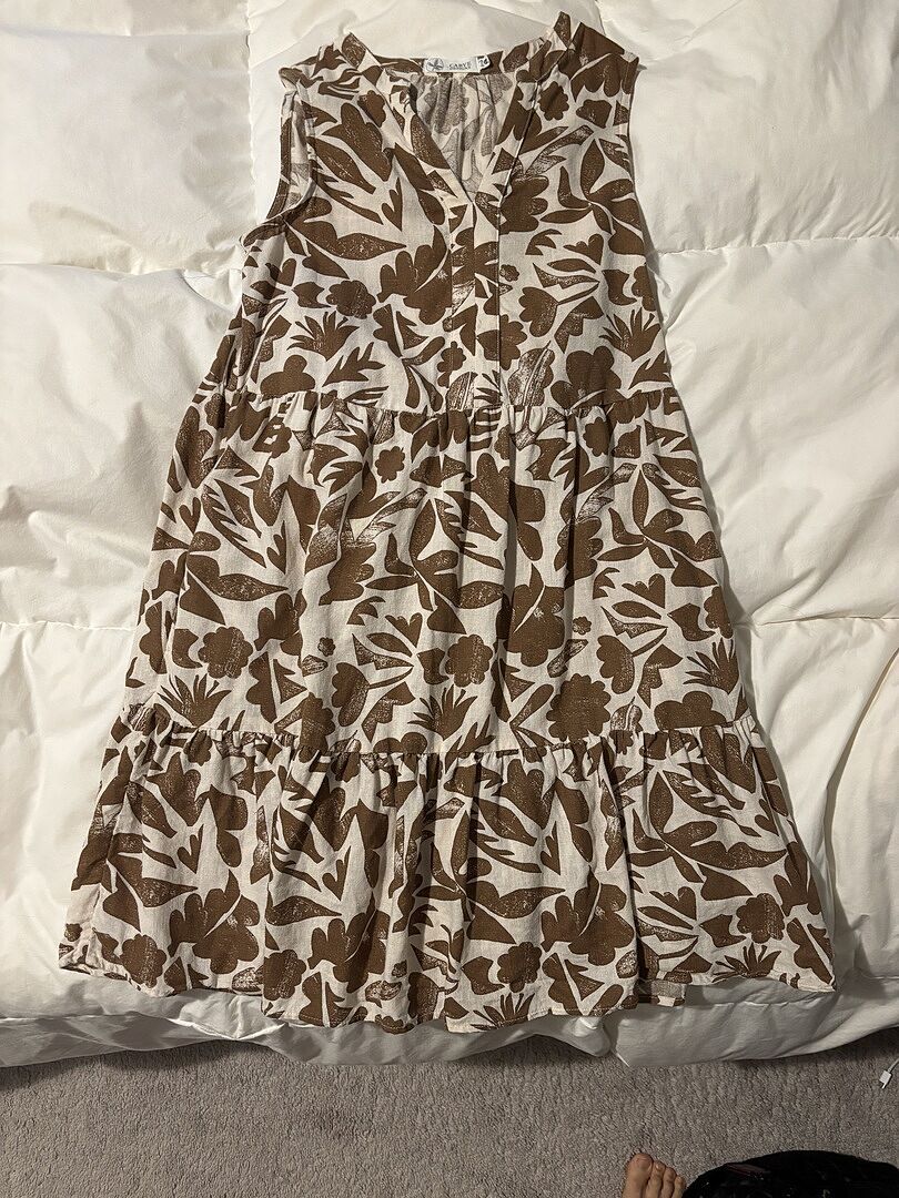 Nellie Linen Dress: Navy Floral Nellie Linen Dress: Navy Floral