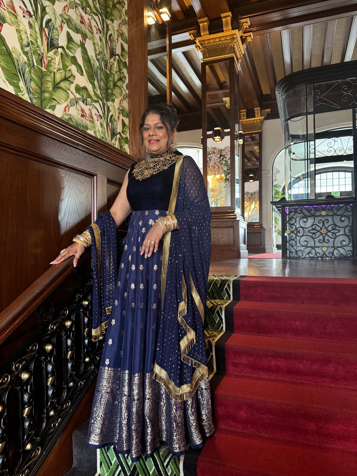 blue indian dress for women Magnificent Royal Blue and Gold Indian Wedding Lehenga- SNT11124  Saris  and Things