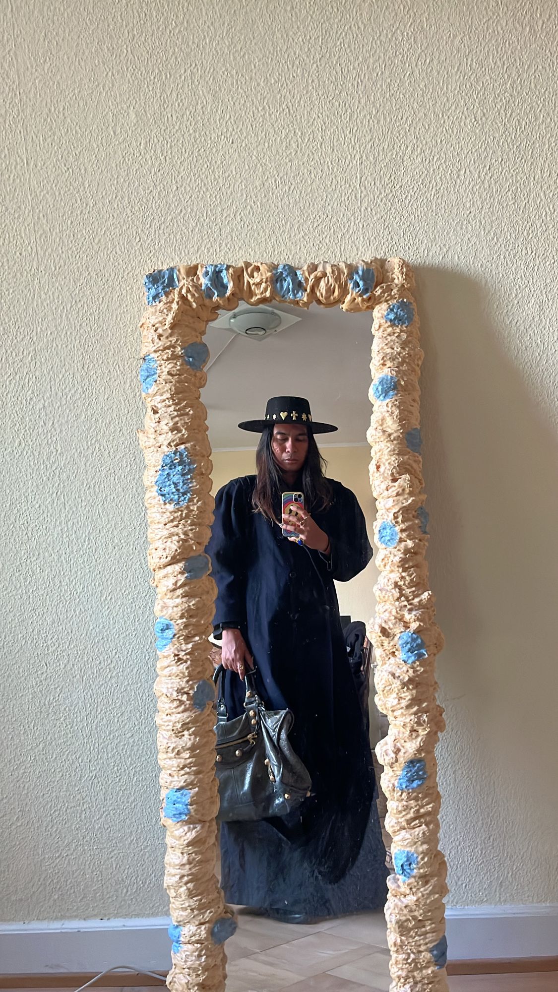 Celestial - Wool Felt Boater Hat with a Dipped Crown (Black  display picture 1