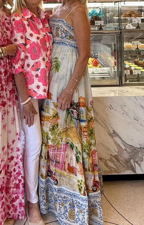 italian print maxi dress ITALIAN RIVIERA DREAM WOVEN MAXI DRESS