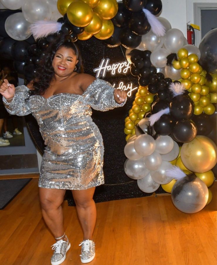 birthday sequin dress plus size Plus Size Party Gold Sequin V Neck Long Sleeve Mini Dress main image 1
