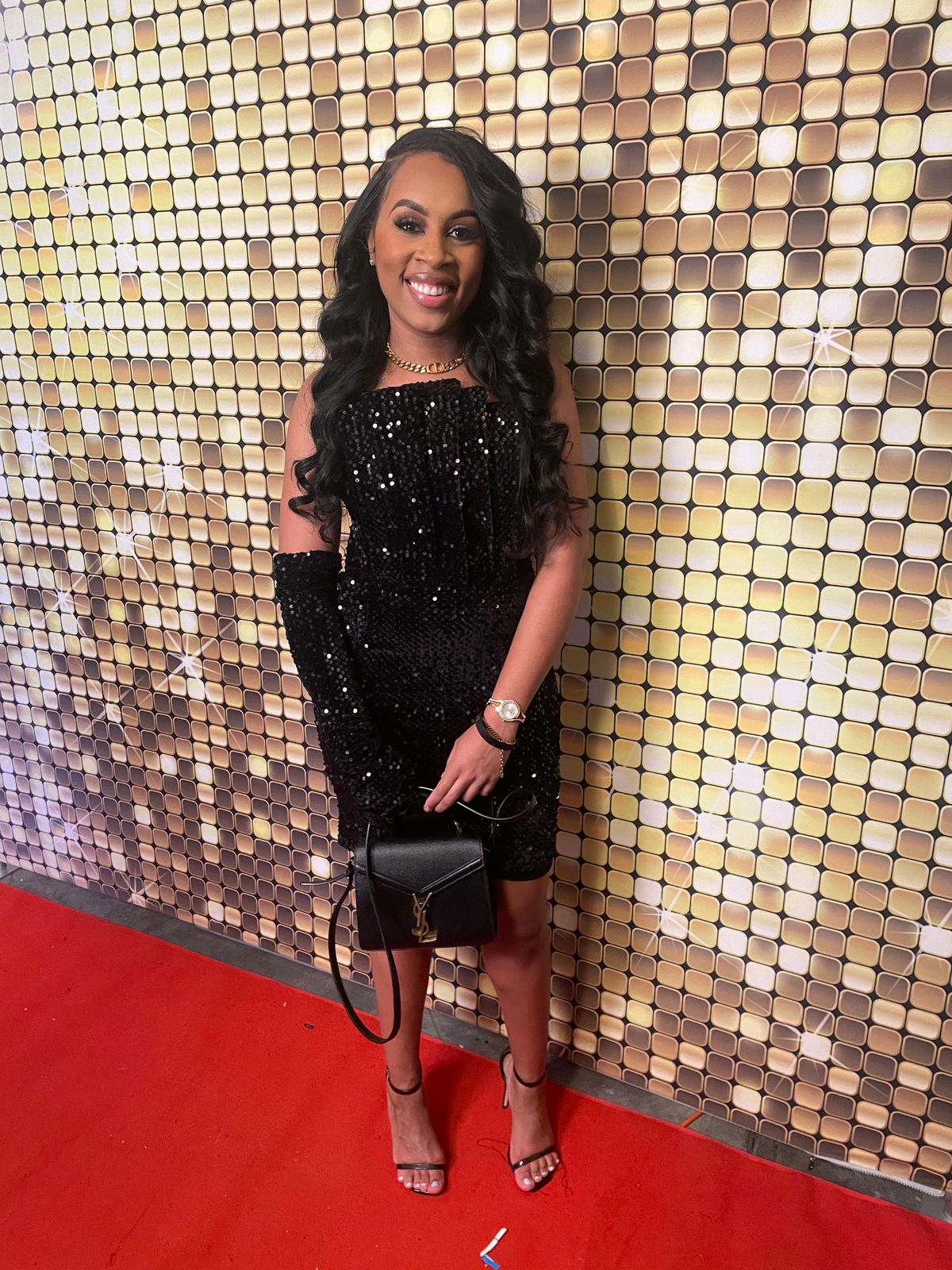Hourglass Black Sequin Dress  Ella Lisqu