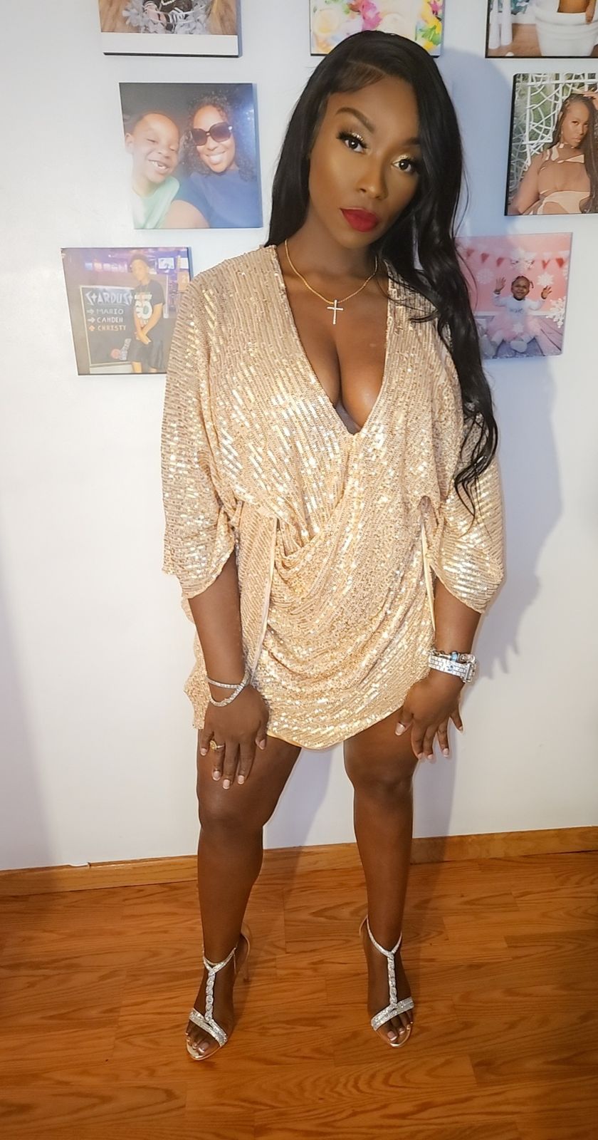 Center of Attention Gold Sequin Dress Ella Lisqu Center of Attention Gold Sequin Dress Ella Lisqu