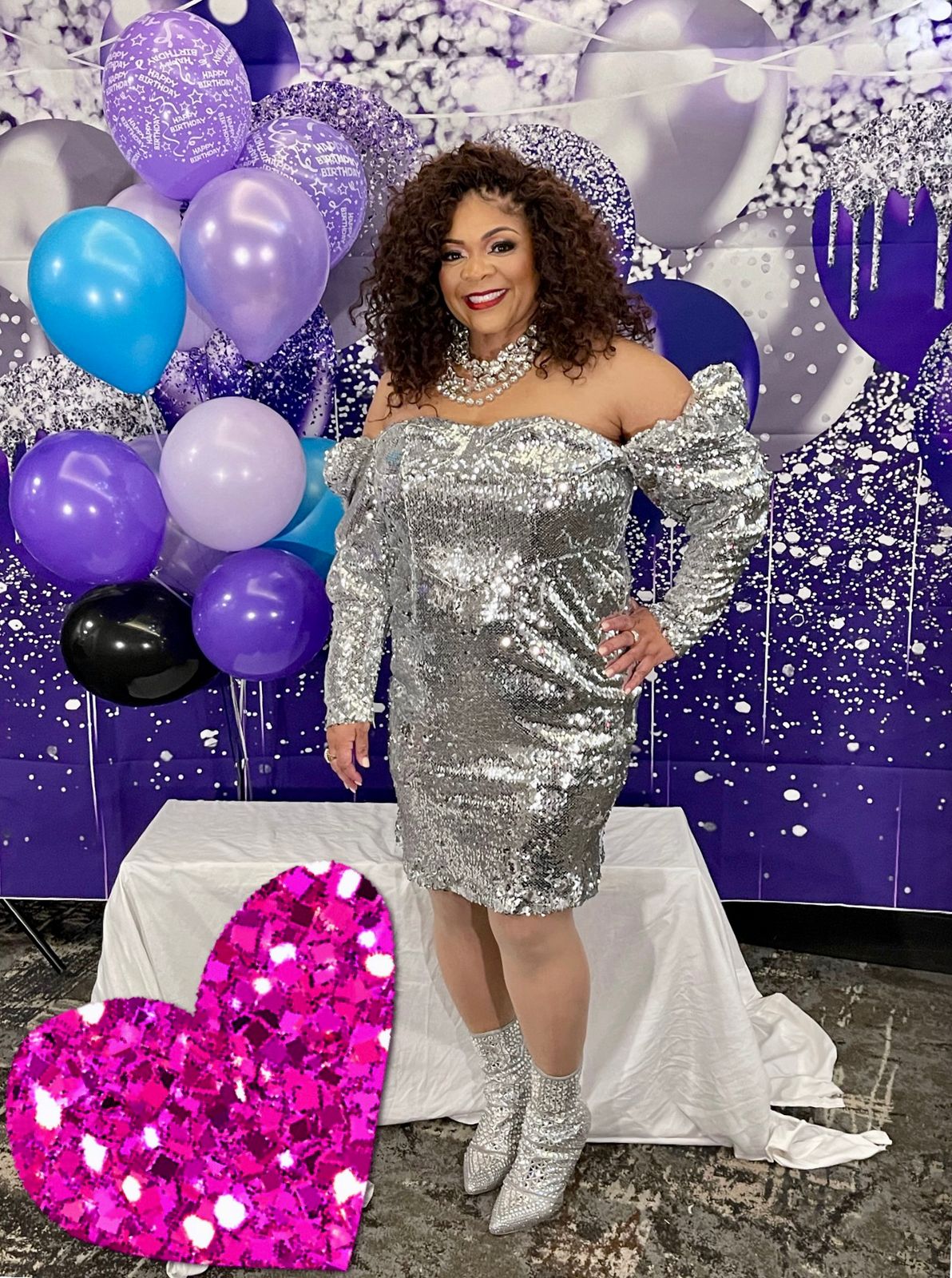 blue dress for baby girl Plus Size Purple Sequin See-Through Feather Long Sleeve Tight Party Mini  Dress main image 0