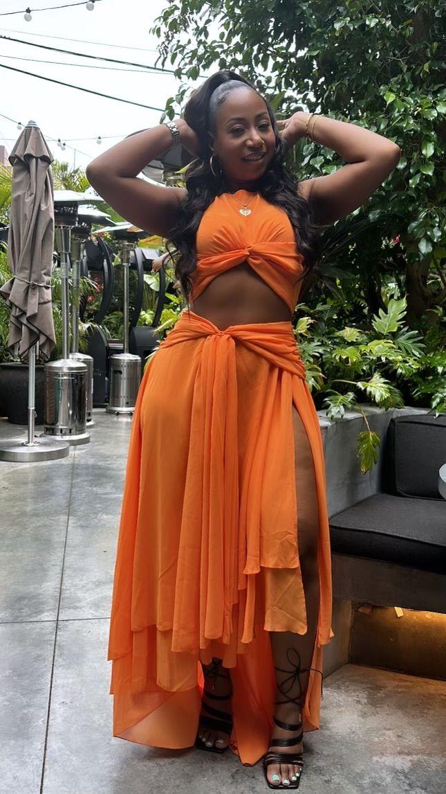 orange birthday dress Ami Ultimate Birthday Dress – SonAmie main image 0