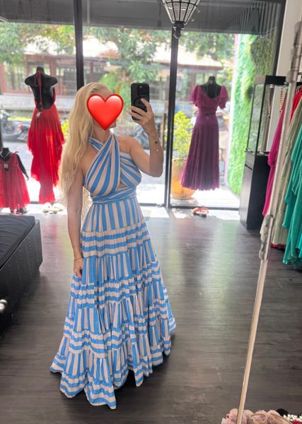 princess polly baby blue dress Formal Work Party Boat Neck Royal Blue Sleeveless Belted Slit Maxi Dre –  chiclody main image 0