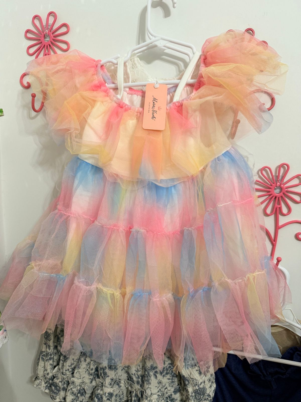 pastel rainbow tiered dress Sweet Society Pastel Rainbow Organza Tiered Dress Plus Size