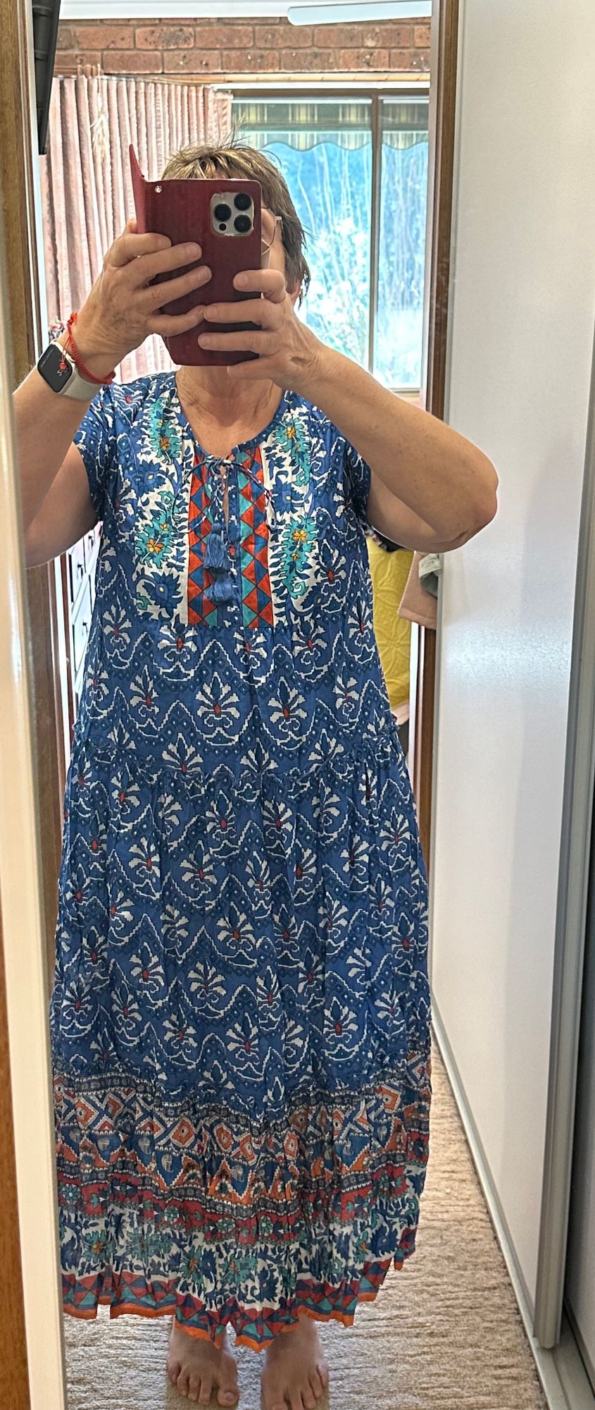 nona blue dress code Zuri Women's Go with the Flow African Print Dress, L main image 0