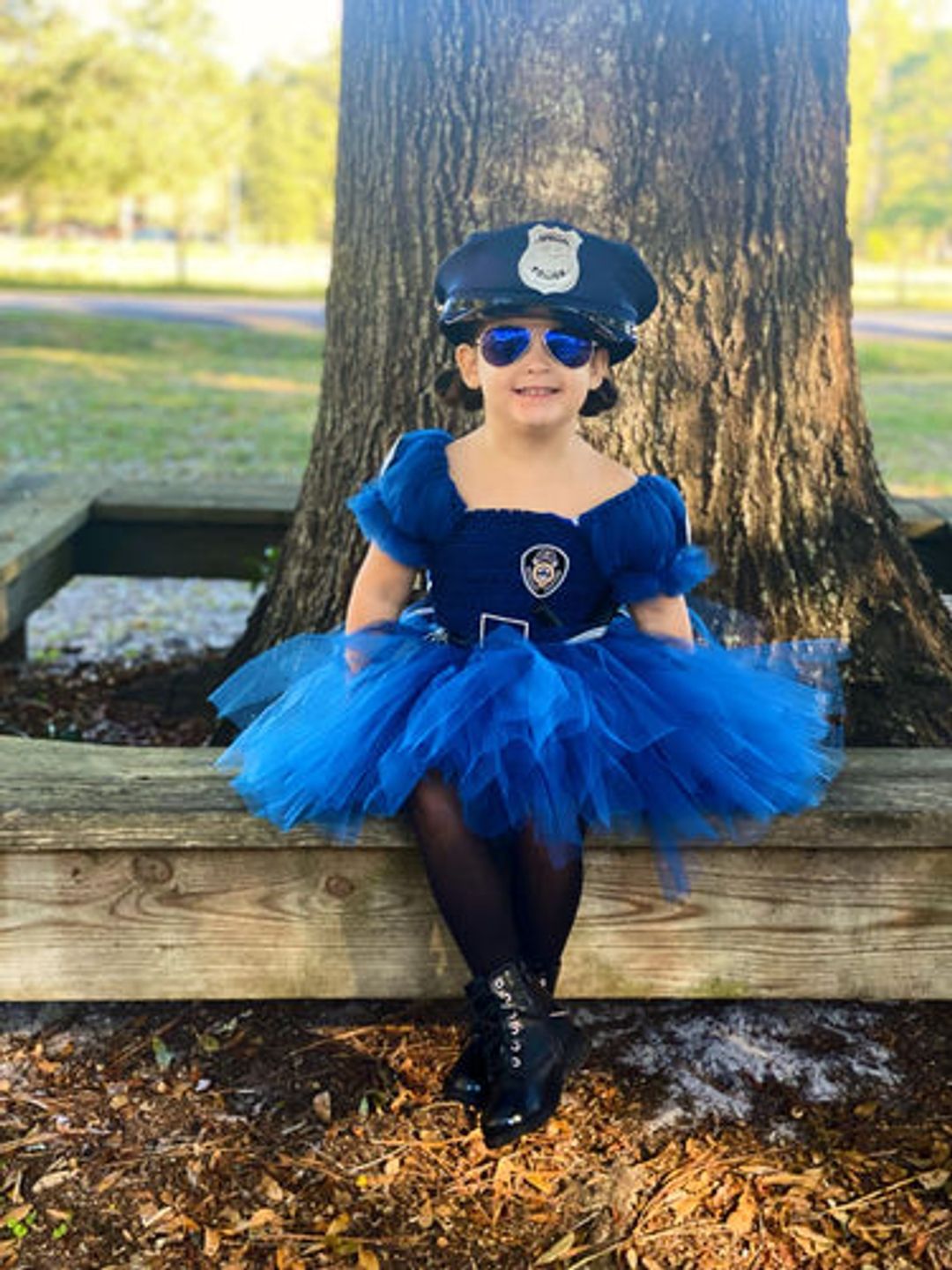 police blue dress Officer Inspired Costume – Mia Belle Girls Size:P Gothic Short Wedding Dresses this girls cop costume pattern_Pink Flower