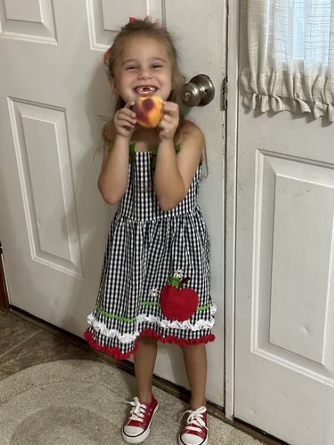 girls gingham dress Preschool Ready – Mia Belle Color:Silk Faille White Maelona green gingham school dress Sol Black Rhinestone Mini the Pia Dress in