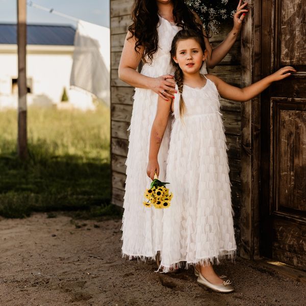 white mommy and me dresses Ivory Lace Matching & Dress, Matching Dresses, Family Photo Outfits, Outfit Ideas, Mom Daughter, Mom and Infant, Mom and Child, Mother's knee length Mommy and Me Matching Angels