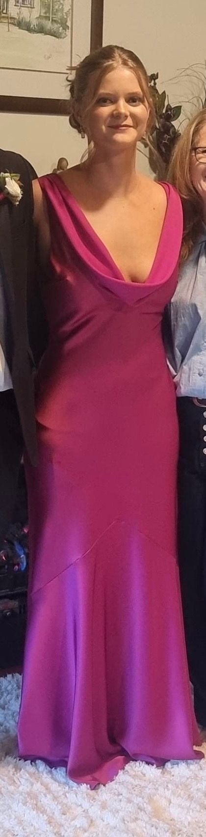 gabriella cowl maxi dress fuchsia GABRIELLA COWL MAXI DRESS - FUCHSIA