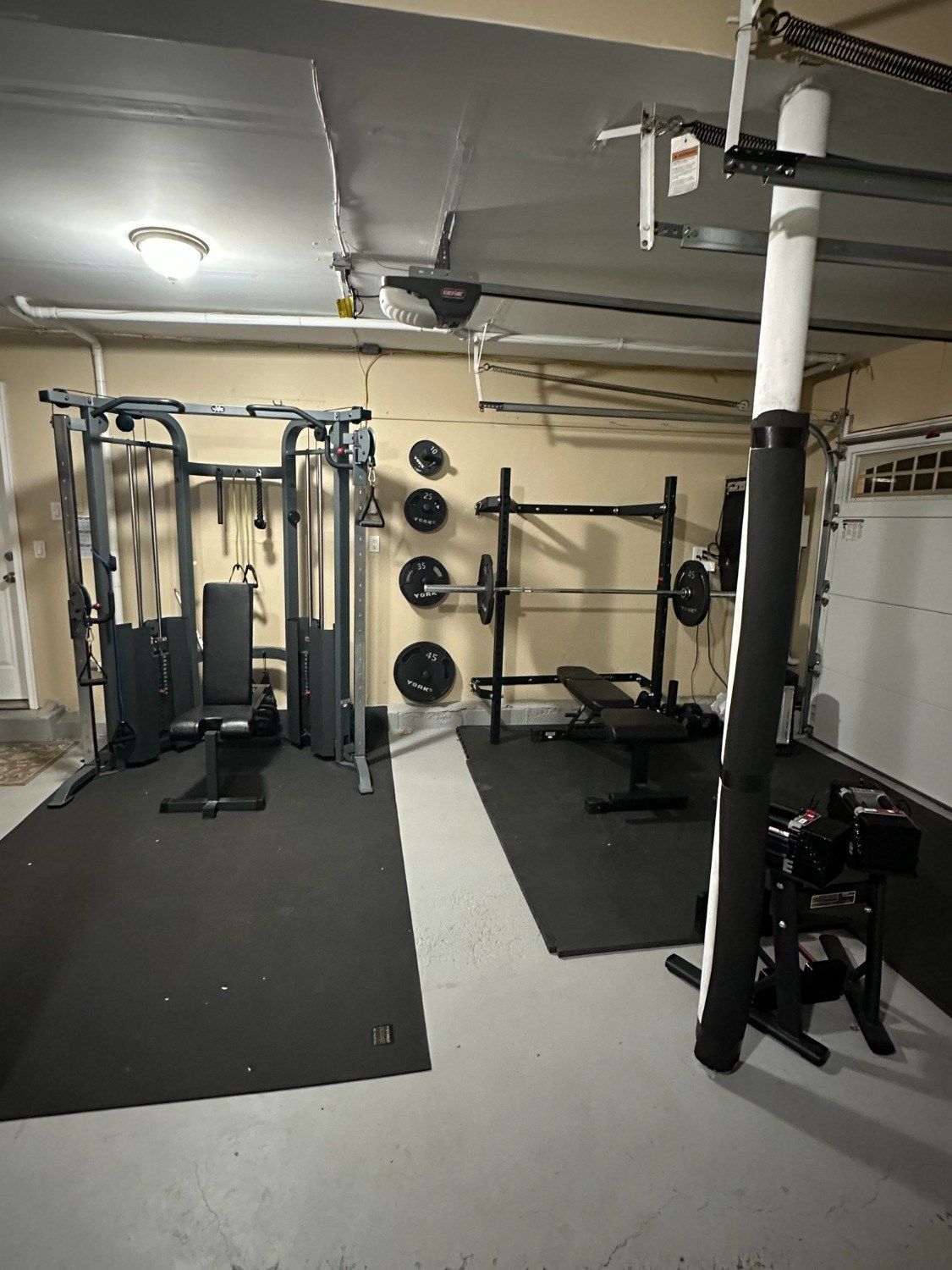 Small Garage Home Gym In Half Of Garage Half Garage Gym On A