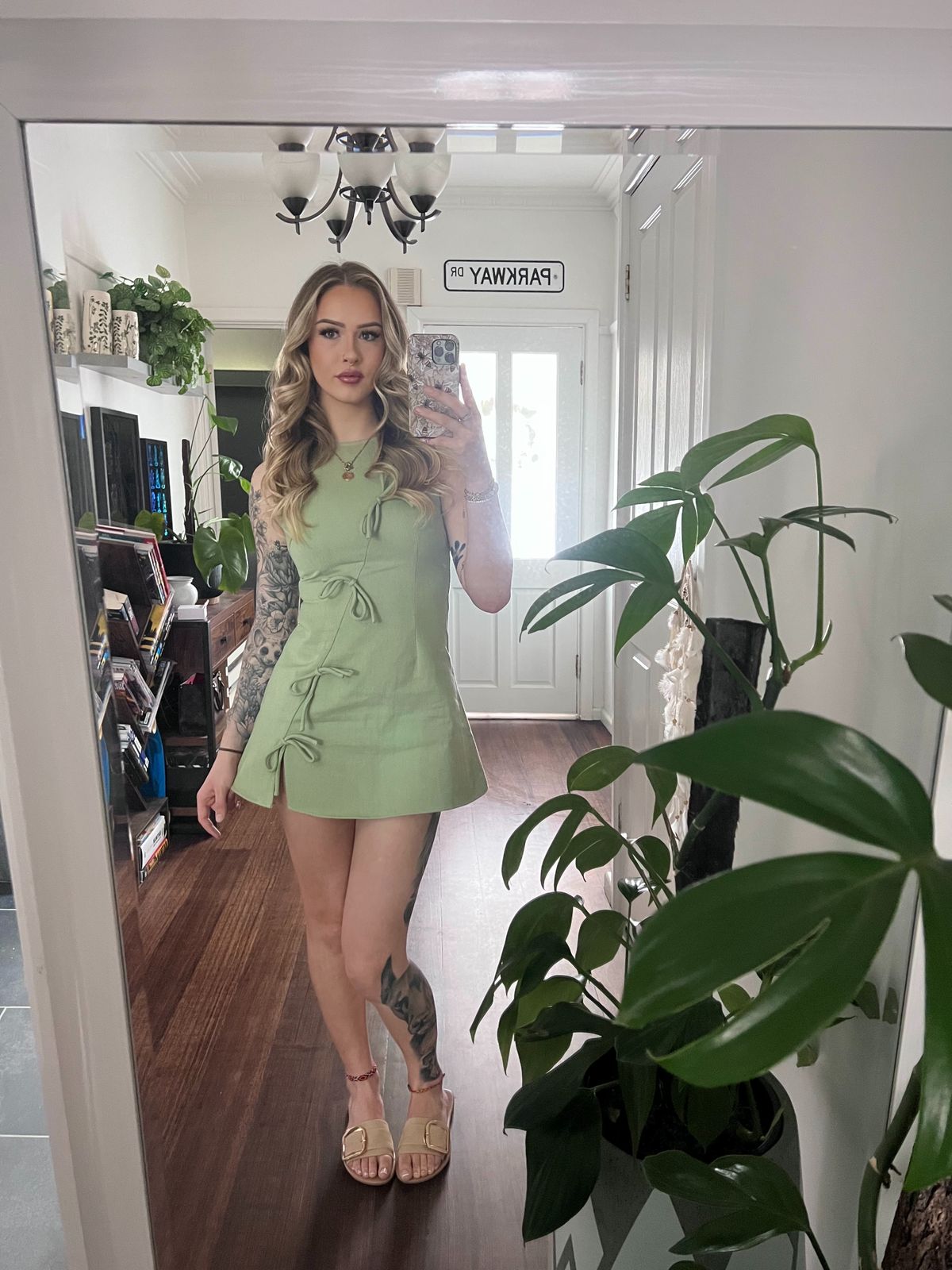 sabo skirt green dress SAMPLE-Kori Dress