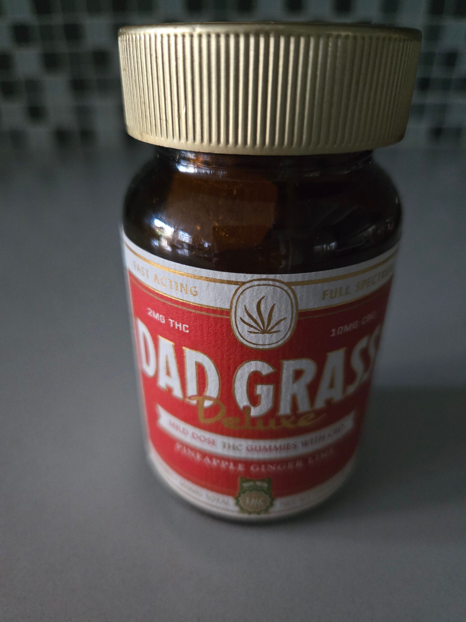 Dad Grass Deluxe THC + CBD Gummies: 2mg THC, 10mg CBD