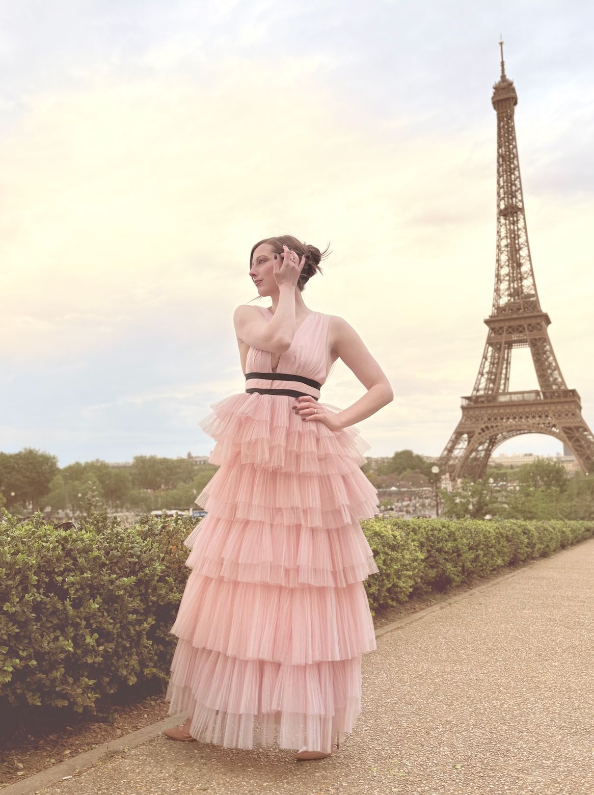 true decadence pink dress Pink Glamorous True Decadence Ruffle Gown Rent True Decadence Eliza Soft Pink Plunge Tiered Tulle Maxi Dress