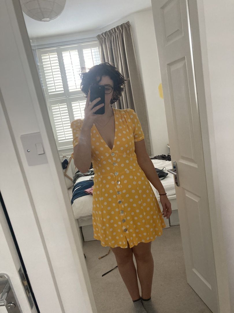 Rent Seven Wonders Yellow Polka Dot Mini Dress | Hirestreet