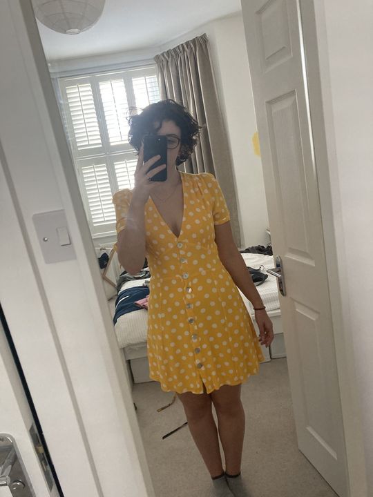 Rent Seven Wonders Yellow Polka Dot Mini Dress | Hirestreet