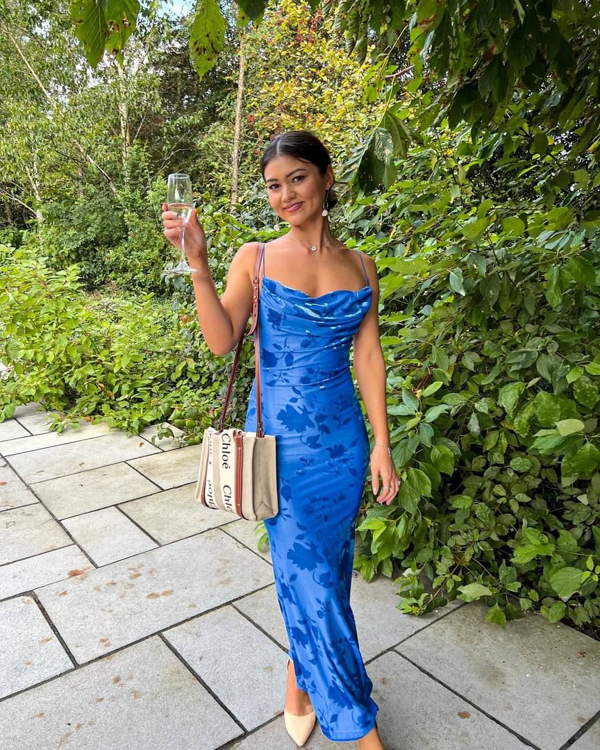 runaway the label blue dress RUNAWAY THE LABEL - LAVONI MAXI DRESS