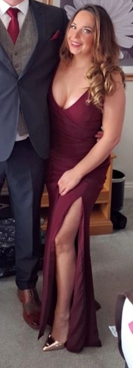 strapless open back dress Rent Dress the Population Sandra Burgundy Dress