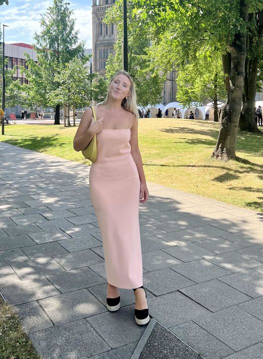 Rent Bec + Bridge Peach Maddison Midi Dress | Hirestreet