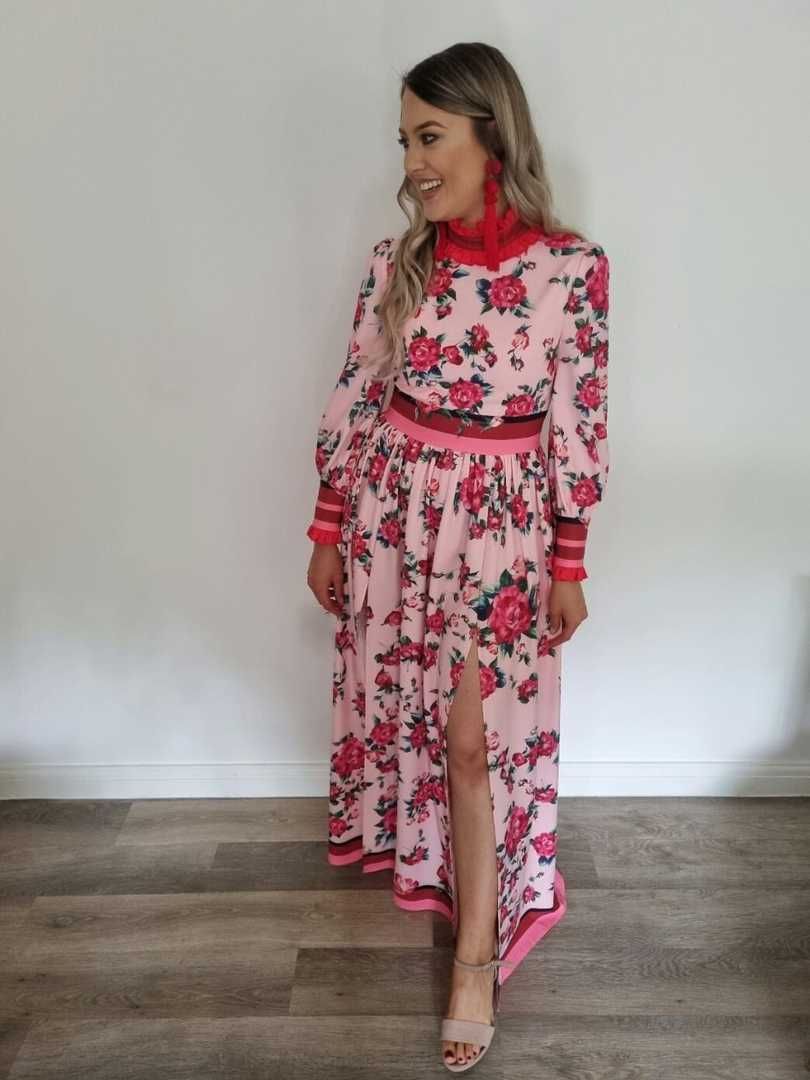 comino couture pink dress Floral Comino Couture Pink Dress Maxi Dress Comino Couture Sale Floral Print Comino Couture