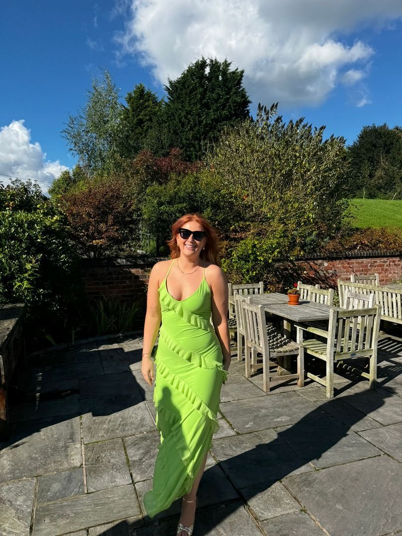 Rent Runaway the Label Beloved Lime Ruffle Maxi Dress | Hirestreet