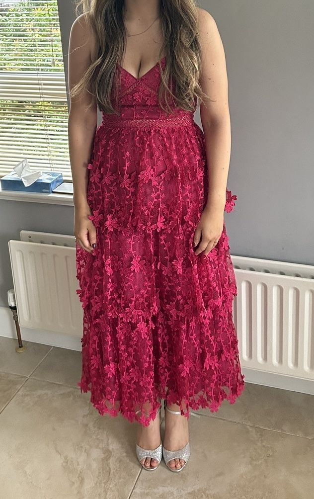 red lace dress size 10 Kata Red Lace Maxi Dress - US 4 main image 0