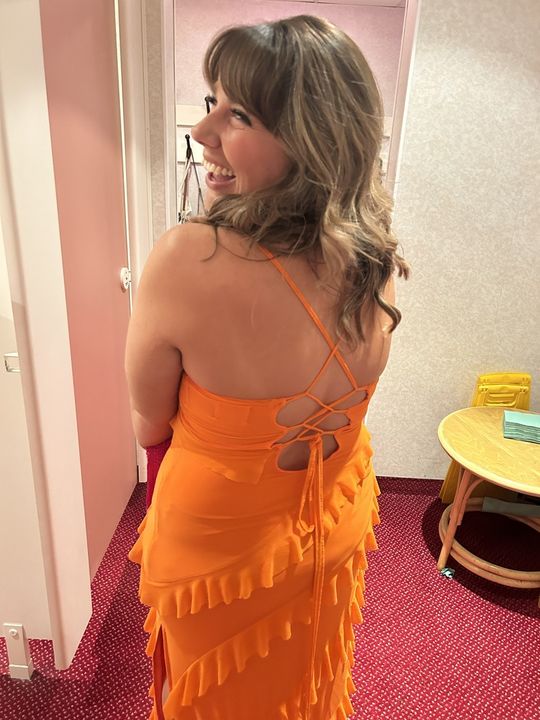 rent the runway orange dress Orange Midi Dress by Slate &amp; Willow