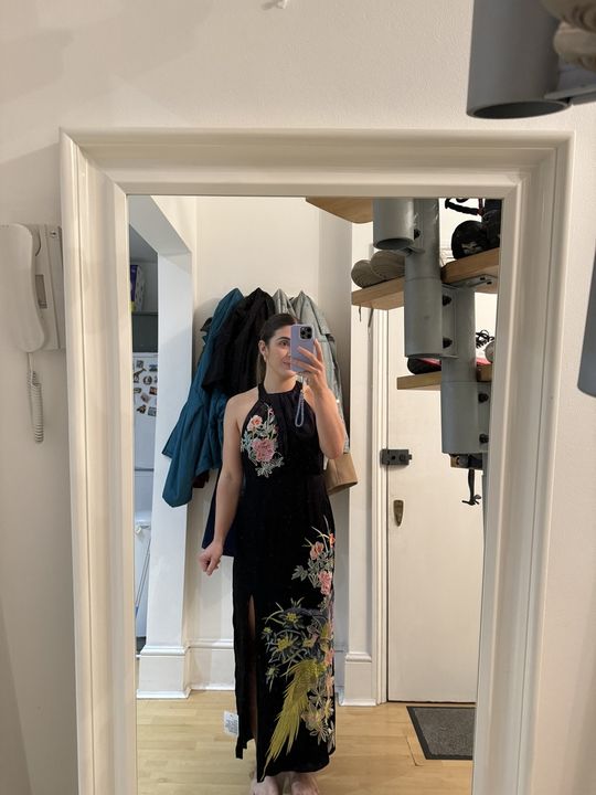 open lace back dress Rent Asos Edition Floral Embroidered Organza Midi Dress In Steel Blue main image 1