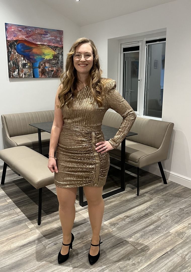 Rent Lavish Alice One Sleeve Sequin Mini Dress In Gold | Hirestreet