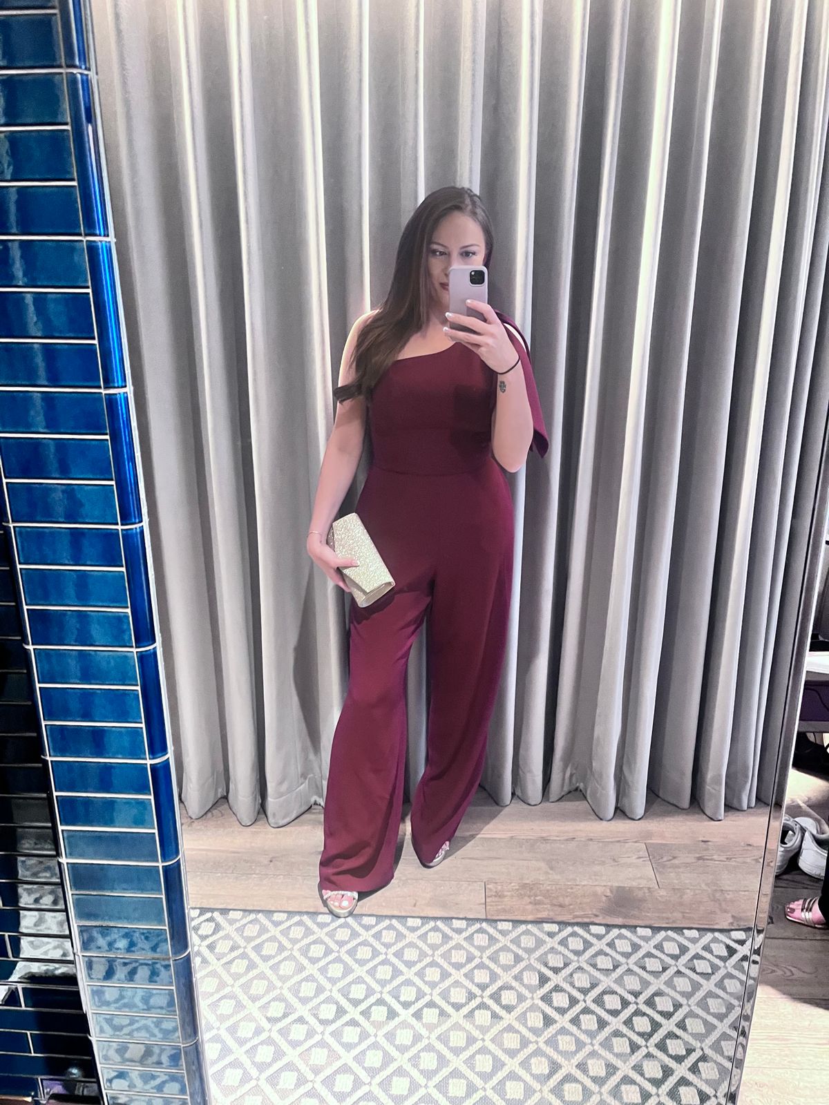 Rent Dress The Population Burgundy Tiffany Jumpsuit | Hirestreet