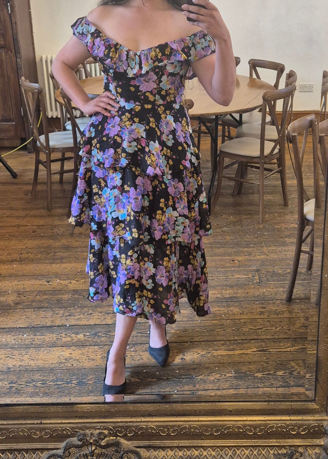 Rent Talulah Evolet Floral Tiered Midi Dress | Hirestreet