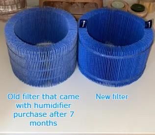 humidifier filter replacement comparison new vs old